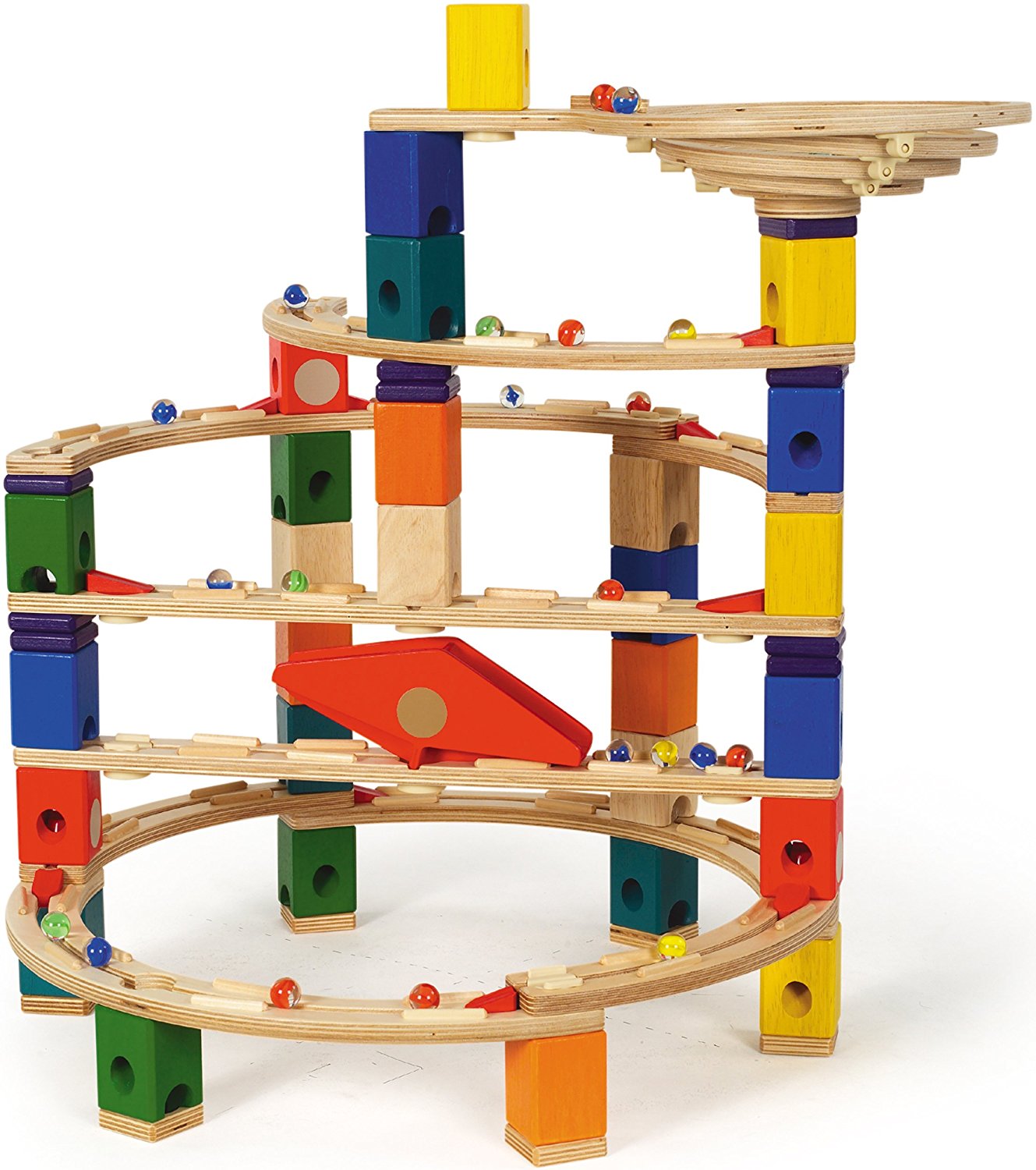 Hape Quadrilla Wooden Marble Run Construction Quadrilla Basic Set 98 Pieces