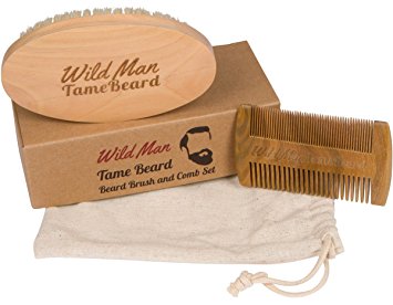 Beard Brush And Beard Comb Kit Soft Boar Bristle Perfect