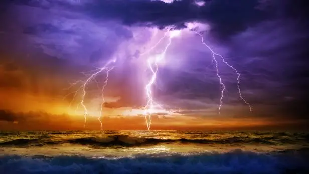 What happens when lightning strikes water?