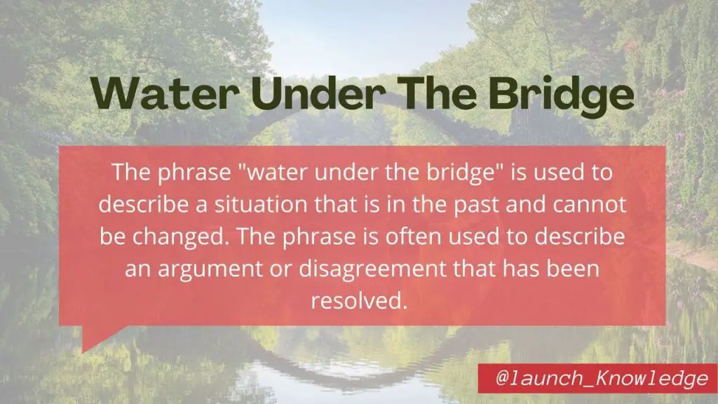 What Does Water Under The Bridge Mean 1 Water Under The Bridge