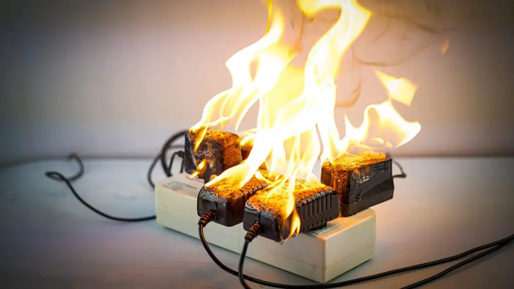 fire on electrical device